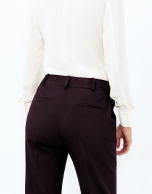 Aubergine crepe pants