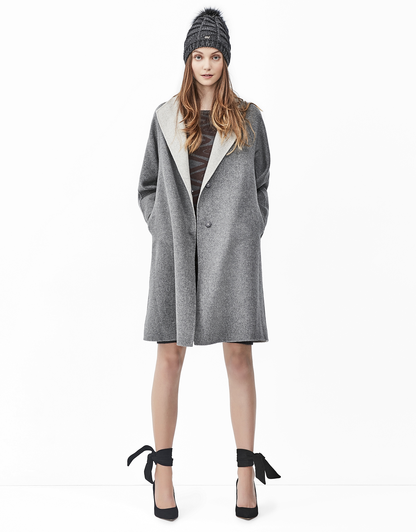 Grey double face coat