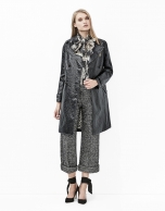 Long coat with black alligator embossing