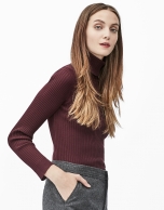 Aubergine ribbed sweater