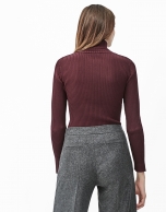 Aubergine ribbed sweater