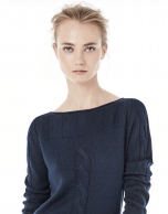 Blue cable stitch sweater