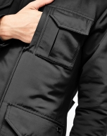 Black quilted parka