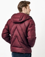 Red quilted windbreaker