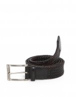 Black and dark brown braided belt