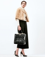 Beige fur short cape