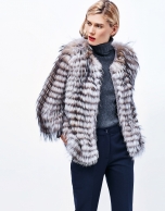 Fox fur short jacket