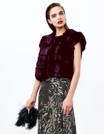 Aubergine short sleeve bolero jacket