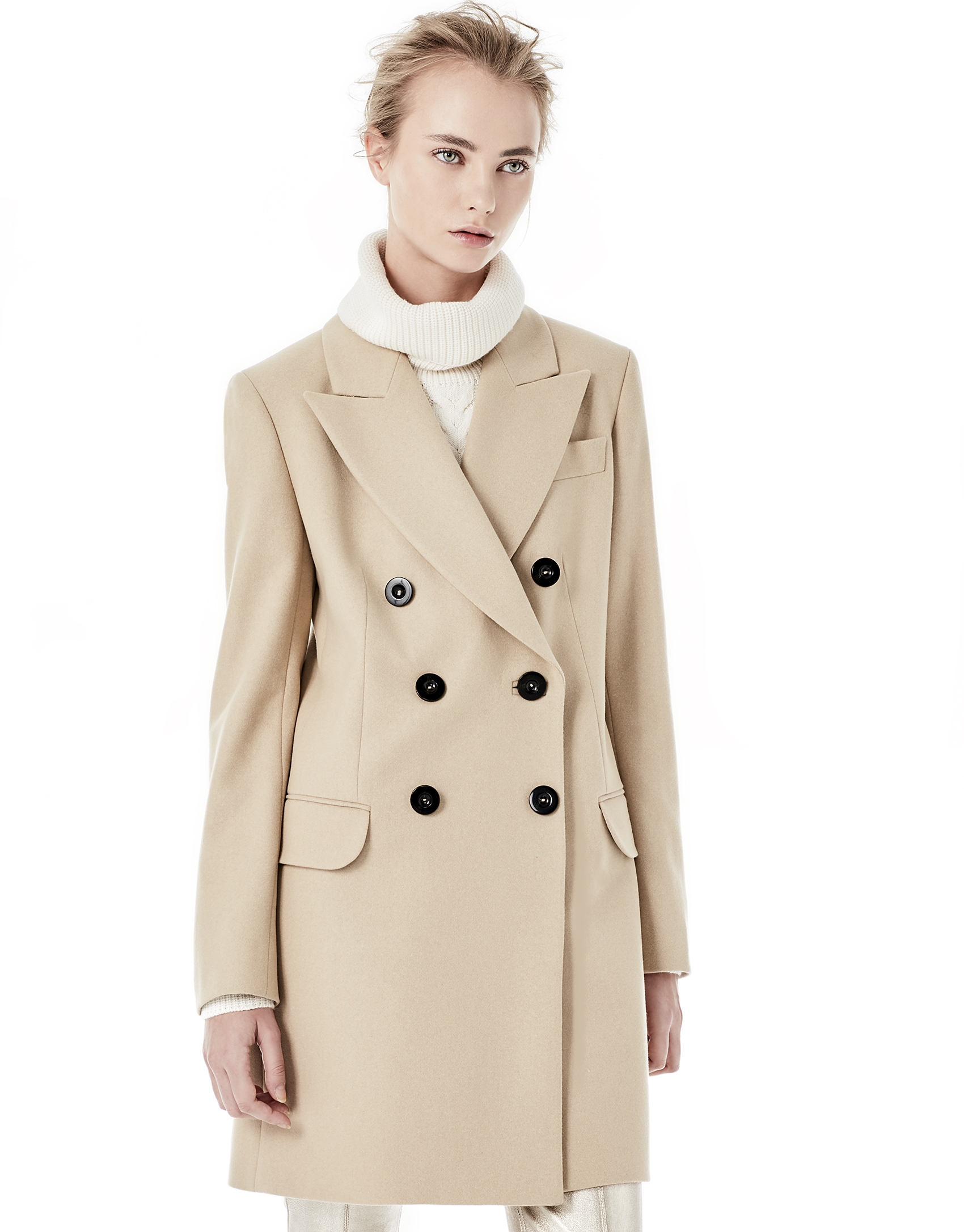 Long beige blazer - Coats and Jackets - Woman | Roberto Verino