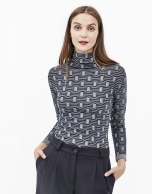 Blue turtle neck top