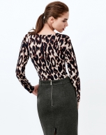 Aubergine animal print top