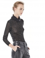 Black knit top with sequins 