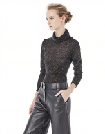 Black knit top with sequins 