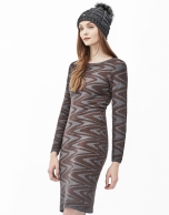 Brown zig zag knit dress