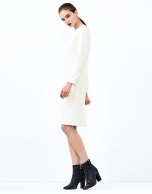 Off white, long sleeve straight dress