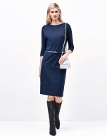 Blue dress with boat neck