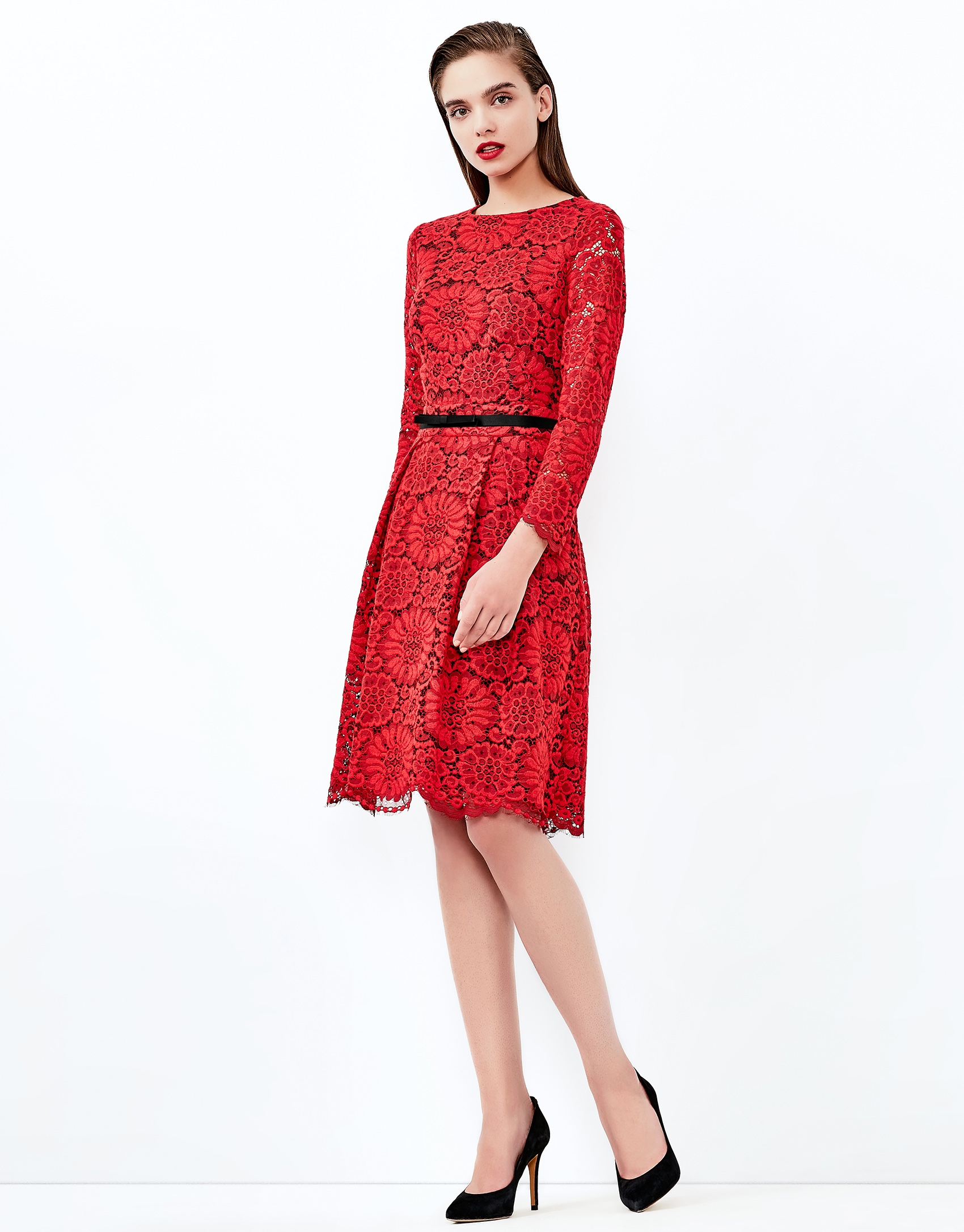 Red lace dress