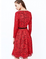 Red lace dress