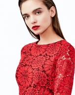 Red lace dress