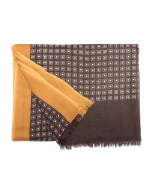 Foulard cuadros marrón y beige