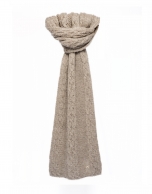 Beige cable stitch knit scarf