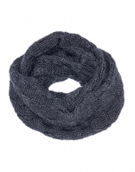 Gray jacquard knit tube scarf