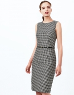 Hounds tooth jacquard dress