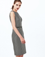 Hounds tooth jacquard dress