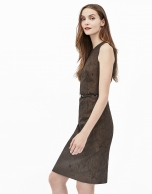 Brown jacquard dress