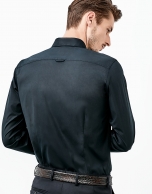 Black poplin shirt