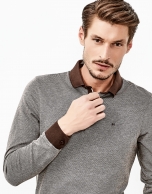 Brown pique polo