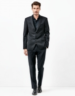 Black wool suit