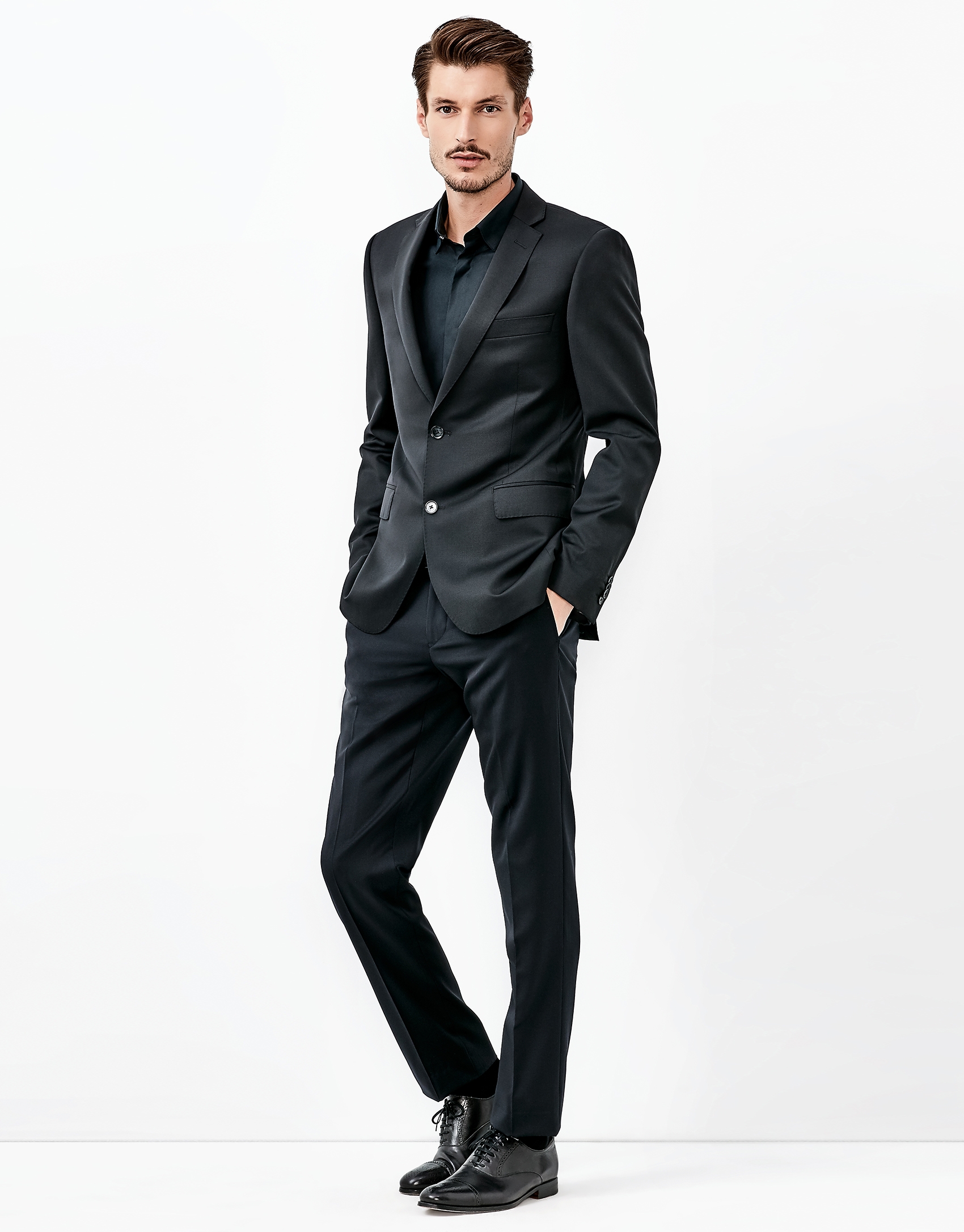 Black wool suit