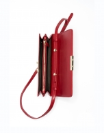 Bolso shoulder/clutch piel rojo Geraldine