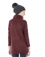 Aubergine sweater with stovepipe collar