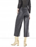 Black leather culottes