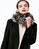 Charcoal gray fox fur collar