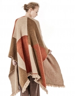 Brown geometric print cape