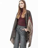 Brown checked cape