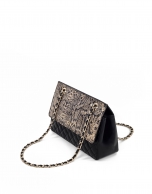 Beige embossed snakeskin Ghauri shoulder bag