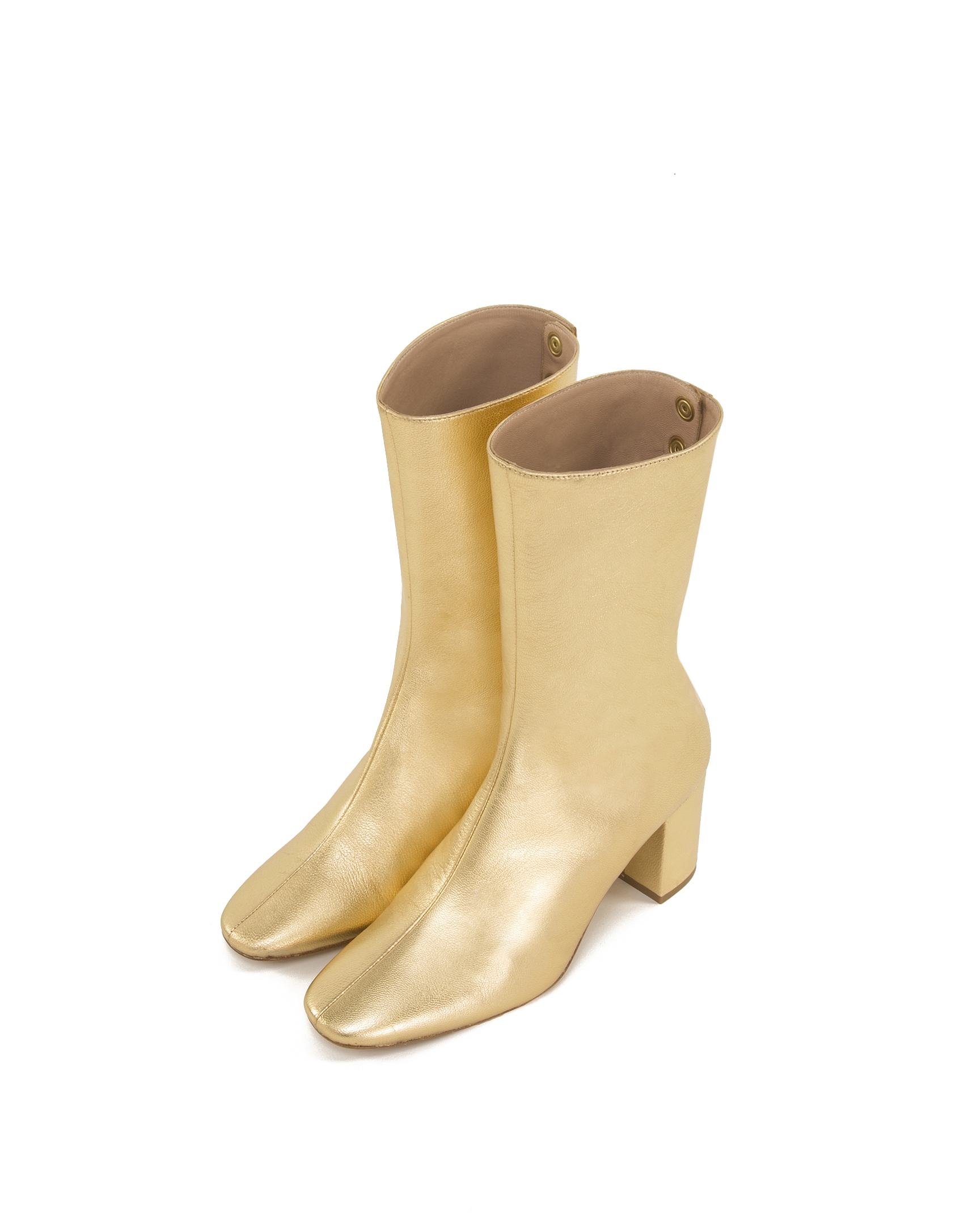 Montpellier gold leather ankle boots