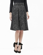 Falda midi tweed fantasía negra