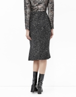 Black tweed skirt with puckering