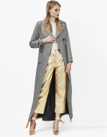 Metalized gold leather baggy pants