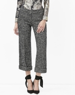 Gray tweed culottes