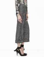 Gray tweed culottes