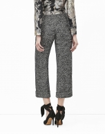 Gray tweed culottes