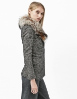 Chaqueta tweed gris