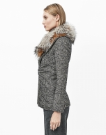 Chaqueta tweed gris