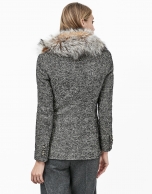 Chaqueta tweed gris